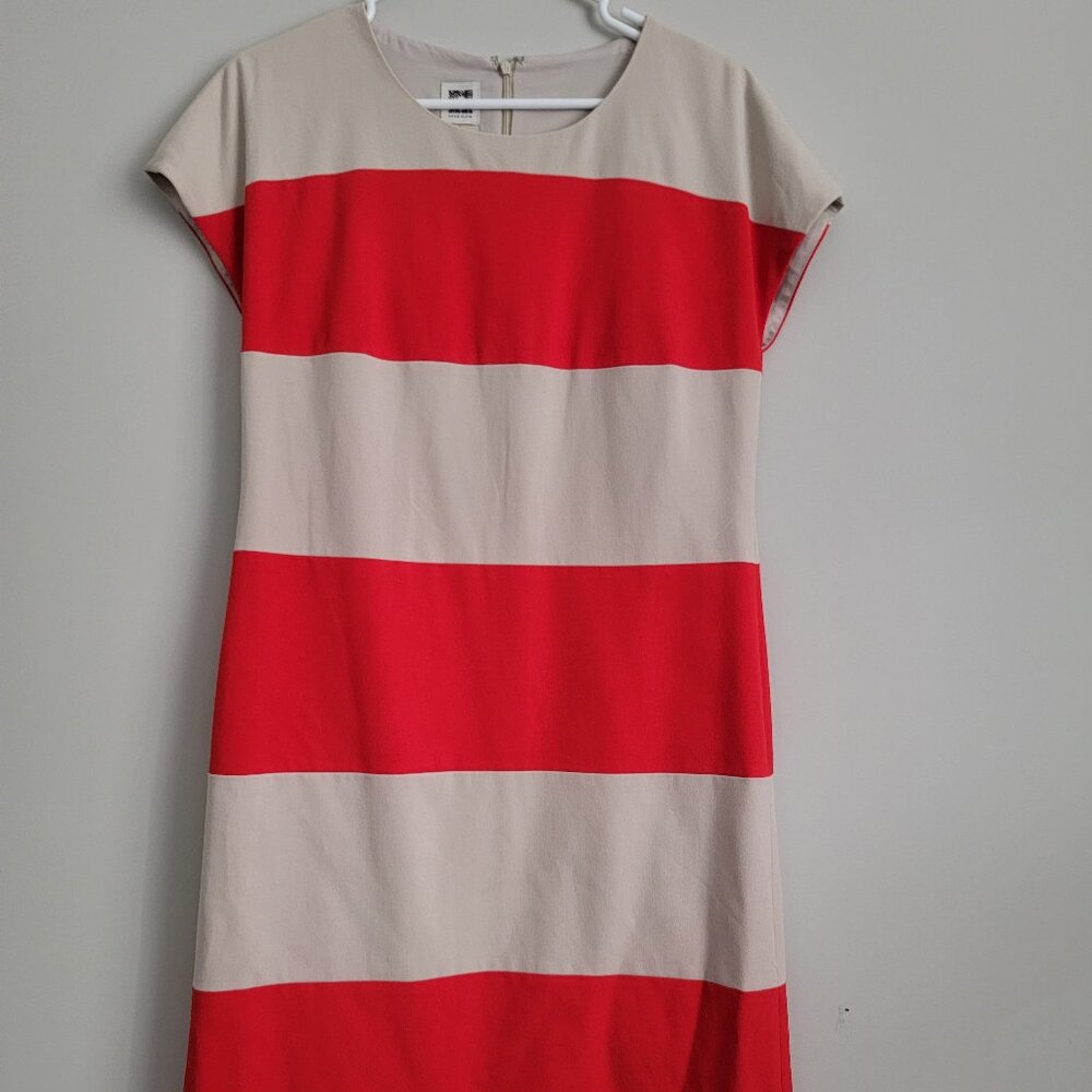 Anne Klein Colorblock Stretch Cotton Shift Dress